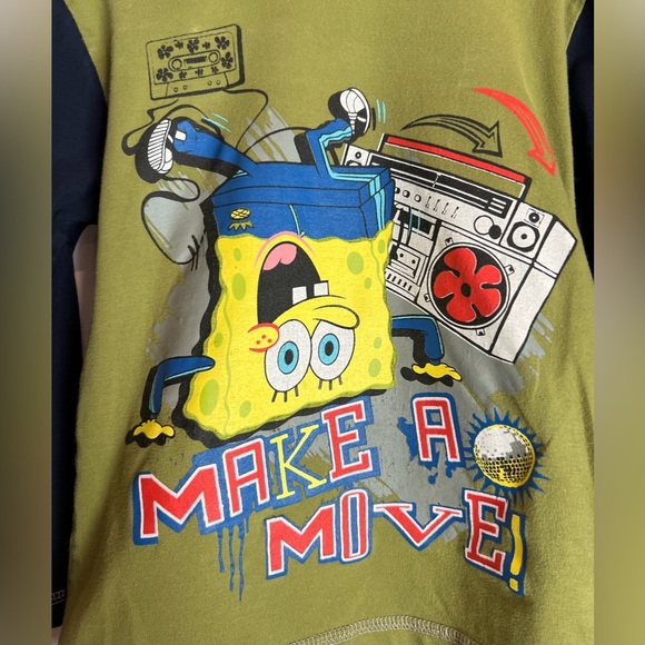 Nickelodeon SpongeBob SquarePants Matching Set Navy & Green Boys Size 5 - Picture 3 of 7